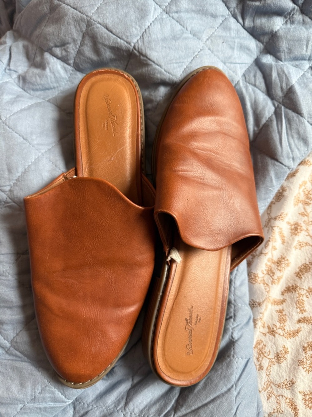 Target Tan Leather Slip-On Mule